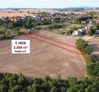 Landwirtschafts- und Forstflächen in der Gemeinde Podhájska mit einer Fläche von 2.084 m².