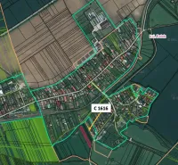 Karte der landwirtschaftlichen und forstwirtschaftlichen Flächen in der Umgebung von Podhájska.