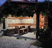 In Podhájska in der Hlboká-Straße bietet das Erholungsapartment eine Außensitzgelegenheit unter Weinreben.