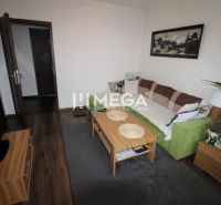 Wohnzimmer mit Holzboden und Sofa in einer 3-Zimmer-Wohnung.