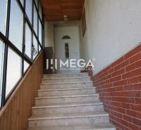 Treppen, die zu einer Tür in einem Einfamilienhaus führen, mit klarem Glas und Holzverkleidung.
