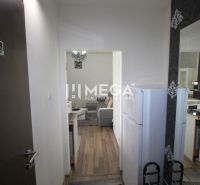 Ferienwohnung mit Holzboden, Küchenzeile und Wohnbereich.