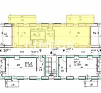 Grundrisse der Wohnungen, hervorgehoben sind die 2-Zimmer-Wohnungen im Komplex.