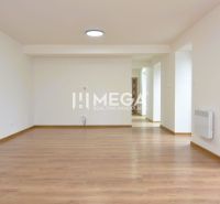 Helles Zimmer mit Holzdekorboden in einer 2-Zimmer-Wohnung.