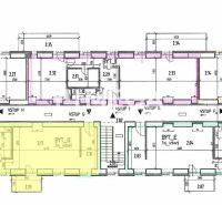 Der Grundriss zeigt die Anordnung der Wohnungen im Gebäude; die 2-Zimmer-Wohnung G ist hervorgehoben.