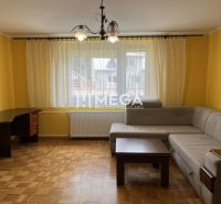 Wohnzimmer in einem Einfamilienhaus mit Sofa und Boden in Holzoptik.