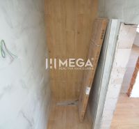 Renovierung des Badezimmers in einer Zweizimmerwohnung mit Holzboden-Dekor.