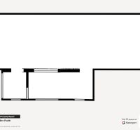 Grundriss des Produktionsraums in Humenné in der Sninská-Straße mit unterteilten Räumen.
