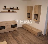 Innenraum eines Einfamilienhauses mit Möbeln in Holzdekor und Boden mit Holzdekor.