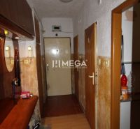 Eingangsflur mit Möbeln und Bodenbelag in Holzoptik in einer 3-Zimmer-Wohnung.