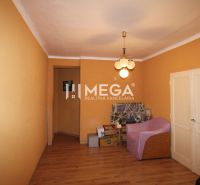Ein Zimmer in einer 3-Zimmer-Wohnung mit einem Boden in Holzoptik und einer Vintage-Leuchte.