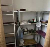 Regale mit Haushaltswaren in einem Einfamilienhaus mit Holzboden-Dekor.