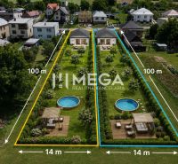 Visualisierung von Wohnbaugrundstücken in Jasenov mit Pool und Entspannungszone.