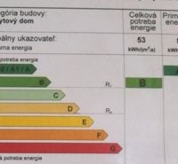 Energiezertifikat mit Energieverbrauchsgraden für eine 2-Zimmer-Wohnung. Kategorie A1.