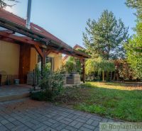 Garten bei einem Einfamilienhaus in Bernolákovo mit Terrasse und Grünflächen.