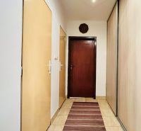 Flur in einer 3-Zimmer-Wohnung mit Stauraum und Teppich in warmen Tönen.