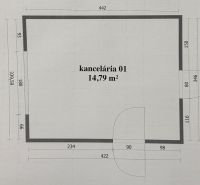 Grundriss eines Büros mit einer Fläche von 14,79 m².