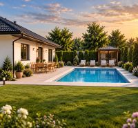 Elegante Terrasse mit Garten und Pool in Čermany, ideal für Grundstücke - Wohnen.