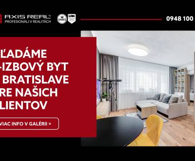 Hľadáme pre našich klientov 2-izbový byt v Bratislave I.