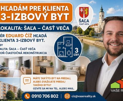 Suche 3-Zimmer-Wohnung, 3-Zimmer-Wohnung, Veča, Šaľa, Slowakei