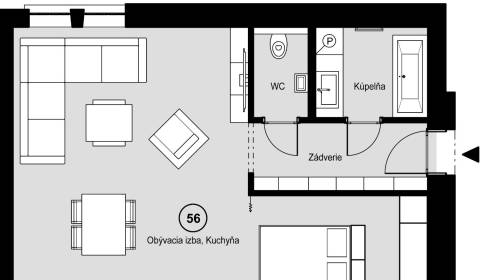 1-Zimmer-Wohnung, Vrbovská cesta, zu verkaufen, Piešťany, Slowakei