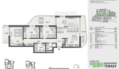 PREDAJ - 4-izbový byt v projekte VILLA RUSTICA-TERASY 2, Dúbravka