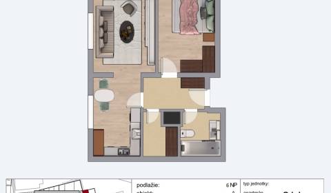2-Zimmer-Wohnung, Jégého, zu verkaufen, Bratislava - Ružinov, Slowakei