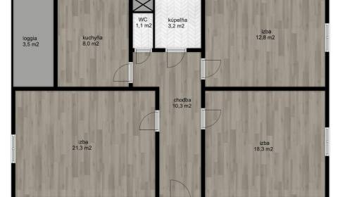 3-Zimmer-Wohnung, zu vermieten, Nitra, Slowakei