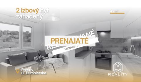 Mieten 2-Zimmer-Wohnung, 2-Zimmer-Wohnung, Ďumbierska, Prešov, Slowake