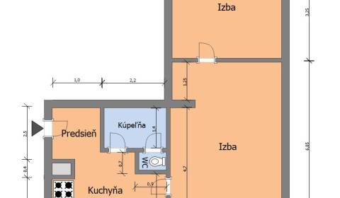 2-Zimmer-Wohnung, Slobody, zu verkaufen, Košice - Západ, Slowakei