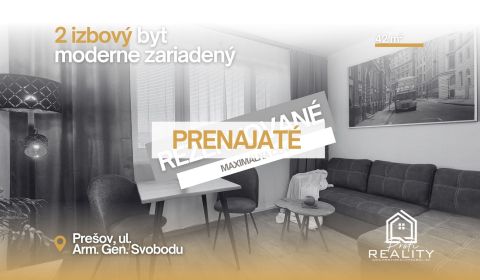 Mieten 2-Zimmer-Wohnung, 2-Zimmer-Wohnung, Prešov, Slowakei