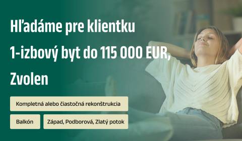 Suche 1-Zimmer-Wohnung, 1-Zimmer-Wohnung, Zvolen, Slowakei