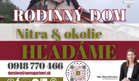 Suche Einfamilienhaus, Einfamilienhaus, Nitra, Slowakei