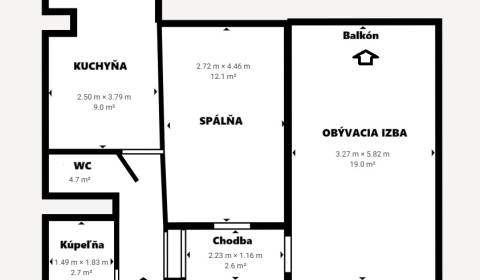 Kaufen 2-Zimmer-Wohnung, 2-Zimmer-Wohnung, Pred poľom, Trenčín, Slowak