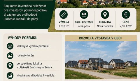 Kaufen landwirtsch. Grundstücke, landwirtsch. Grundstücke, Senec, Slow