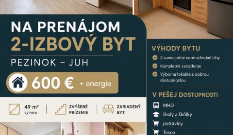 Mieten 2-Zimmer-Wohnung, 2-Zimmer-Wohnung, Bystrická, Pezinok, Slowake