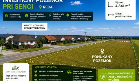 Kaufen Baugrund, Baugrund, Reca, Senec, Slowakei