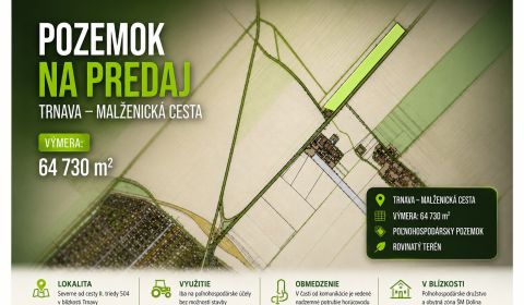 Kaufen landwirtsch. Grundstücke, landwirtsch. Grundstücke, Malženická 