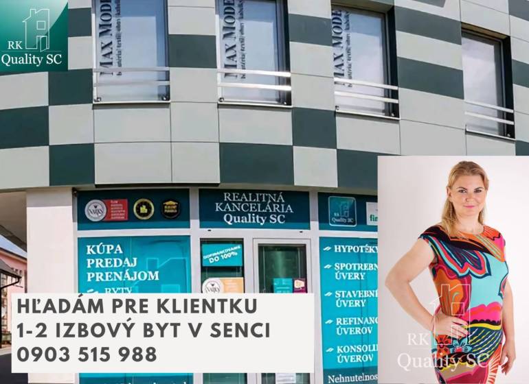Angebot eines Immobilienbüros in Senec für eine 1-Zimmer-Wohnung, Kontakt: 0903 515 988.