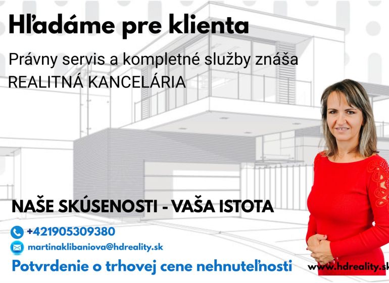 Inzerat der Immobilienagentur, die Rechtsdienstleistungen und eine Schätzung des Marktwerts anbietet.