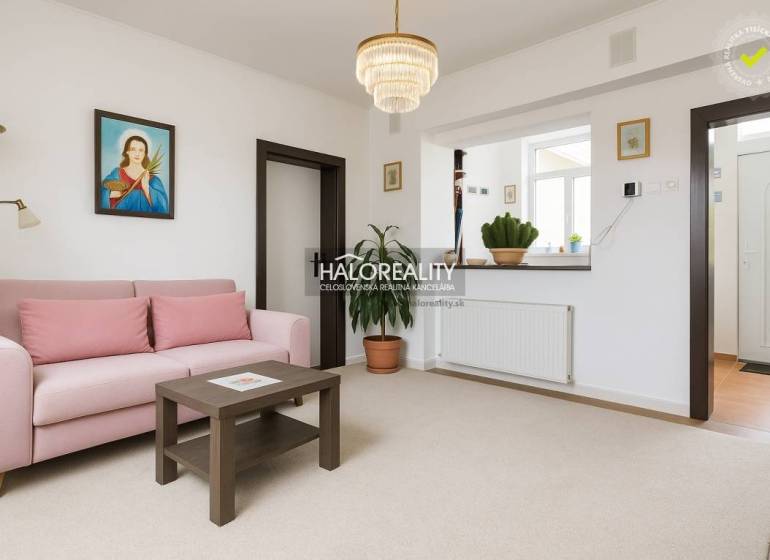 Helles Wohnzimmer in einem Einfamilienhaus mit grauem Sofa und grünen Pflanzen.