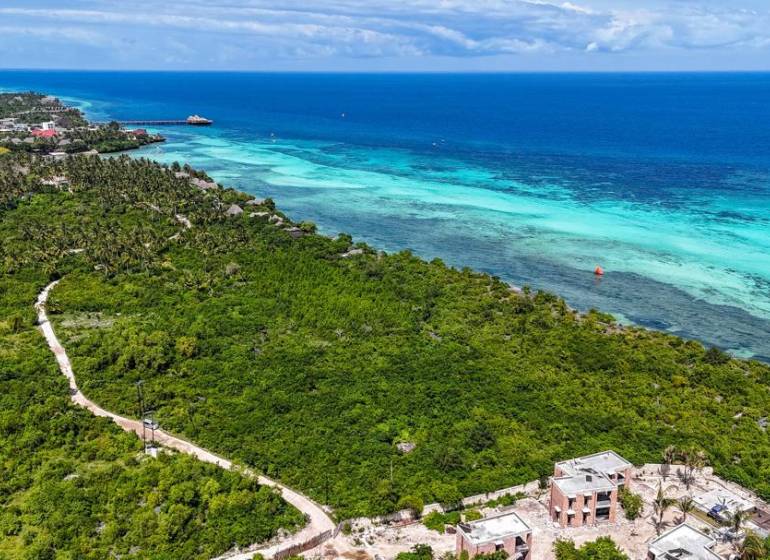 Blick auf Küstengrundstücke - Gewerbe in Kizimkazi mit Meerblick.