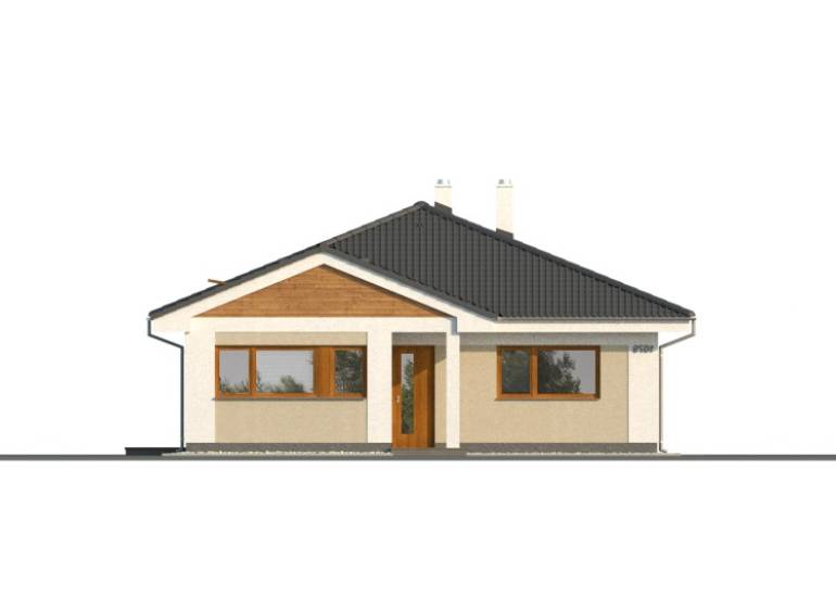 Einfamilienhaus in der Straße Pri prvej kaplnke in Záhorská Ves, mit Schrägdach und Holzdekor.