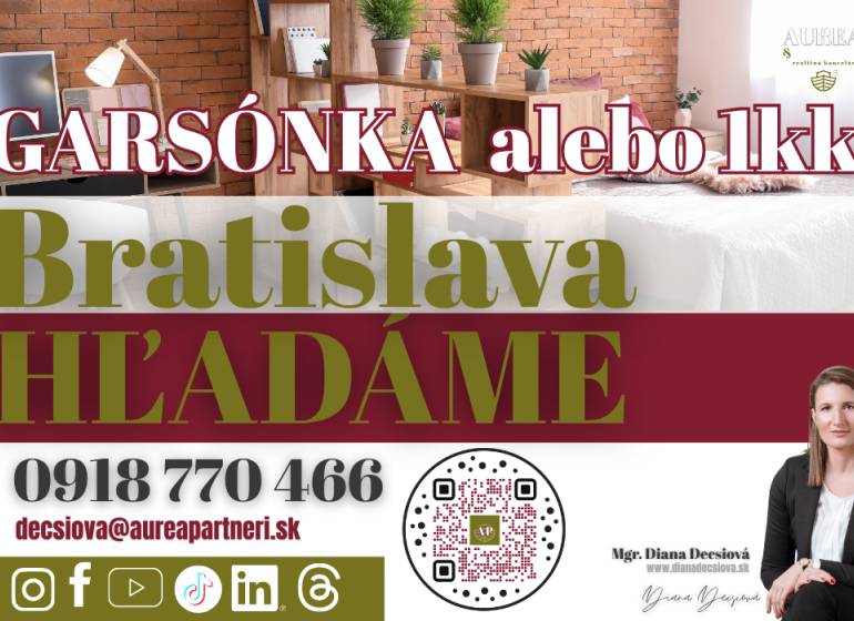 Wir suchen ein Studio oder eine Einzimmerwohnung in Bratislava mit einem Holzboden.