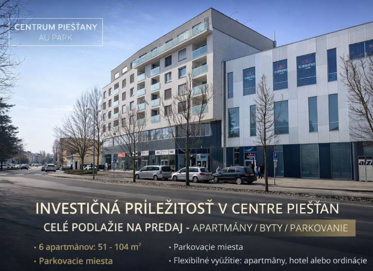 Das Gebäude in der Nitrianska-Straße 755 in Piešťany bietet besondere Immobilien zum Verkauf an.