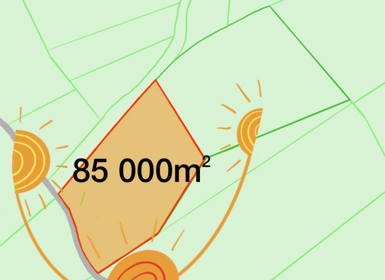 Landwirtschaftliche und forstwirtschaftliche Flächen in Dežerice mit einer Fläche von 85.000 m².