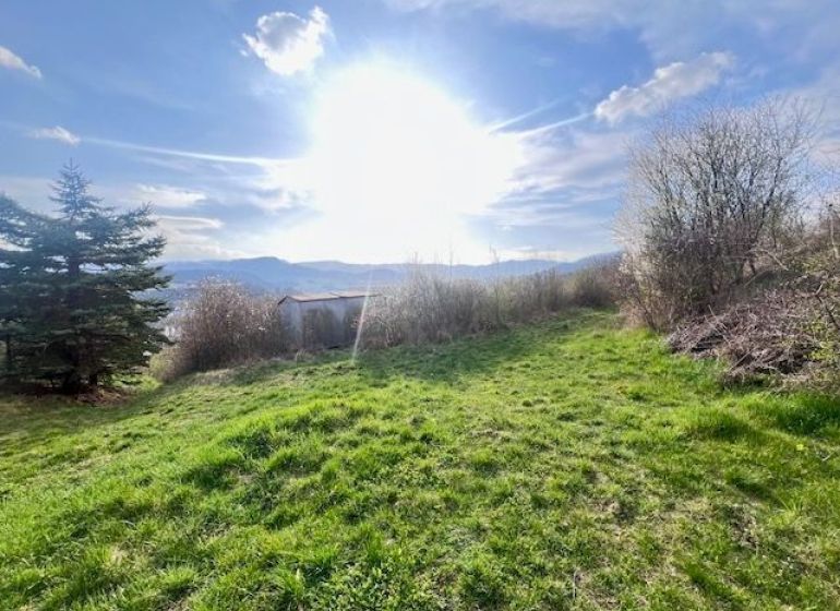 Grünes Grundstück in Azalková, Banská Bystrica, umgeben von Natur und blauem Himmel.