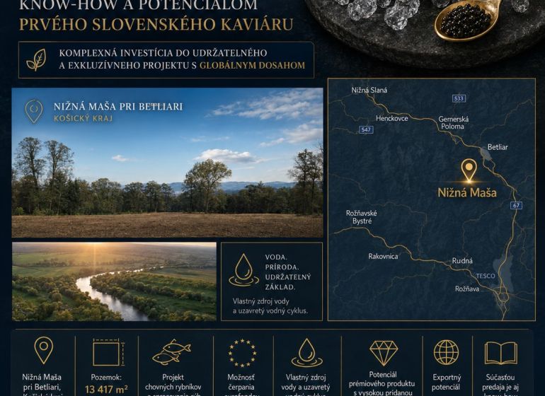 Investitionsmöglichkeit in Betliar: Gewerbegrundstücke mit Potenzial für den ersten slowakischen Kaviar.