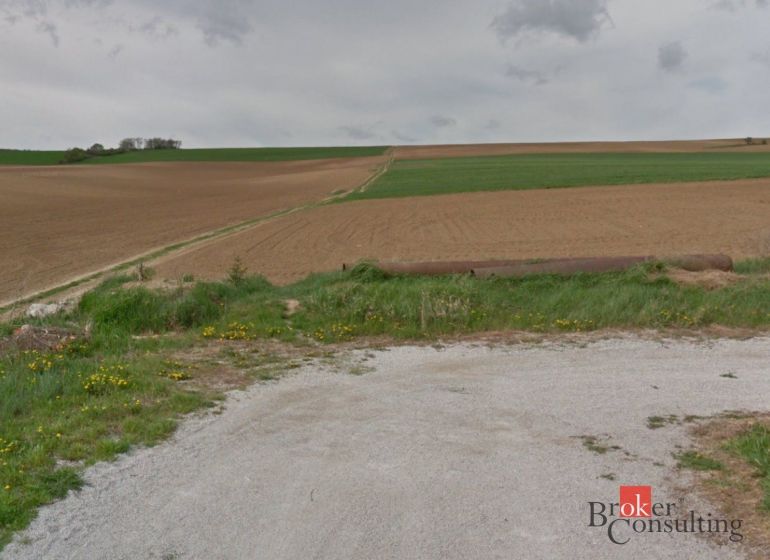 Land bei Lužianky geeignet für Grundstücke - Wohnen, mit einem Feld und einer Wiese im Hintergrund.