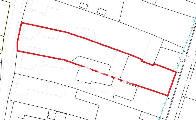Katasterkarte in Chocholná-Velčice für Grundstücke - Wohnen, hervorgehoben mit einer roten Linie.